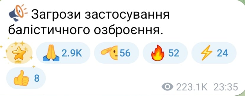 Угроза баллистики вечером 8 января 2026 года 