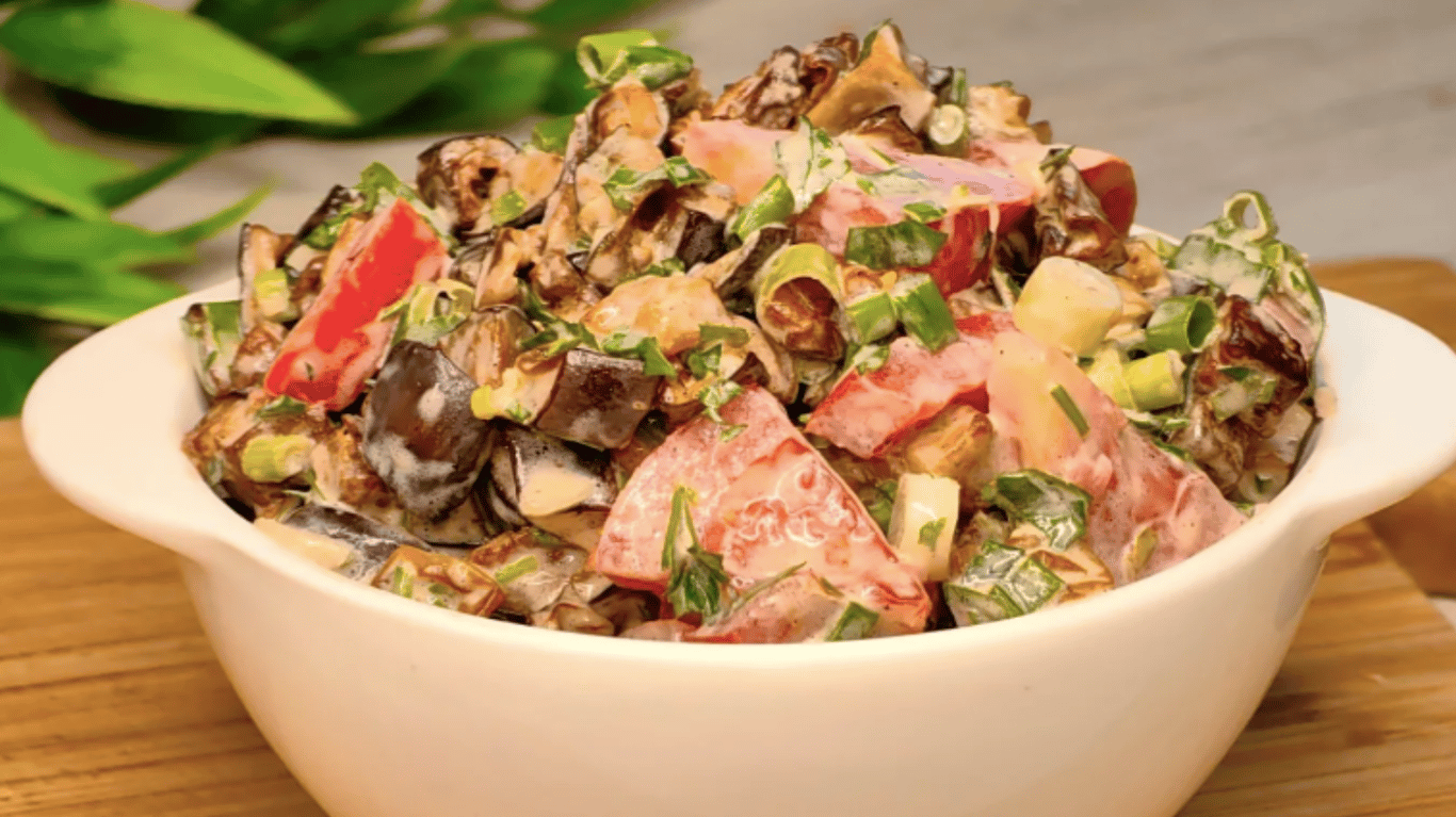 рецепт салату зі смаженими баклажанами