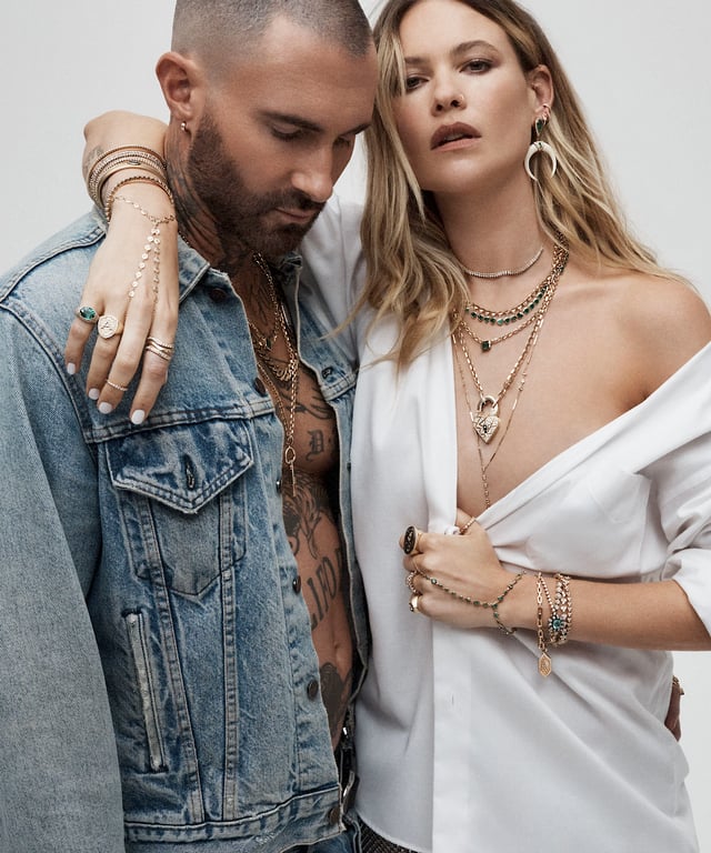 Співак Адам Левін з дружиною-моделлю Бегаті Прінслоу. Фото: JacquieAiche.com.