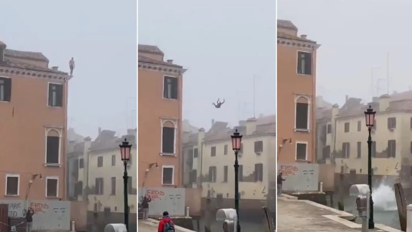 У Венеції розшукують "ідіота", який стрибнув у канал з триповерхового будинку