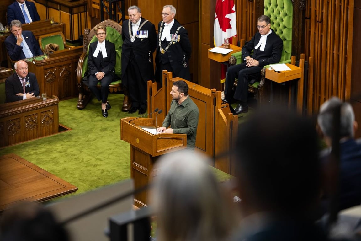 Президент Украины Владимир Зеленский и Первая леди Елена Зеленская с визитом в Канаду