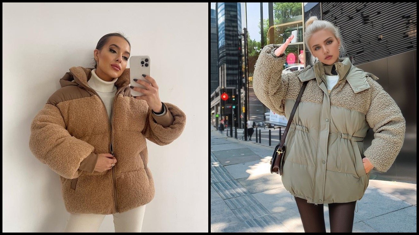 Модні пуховики зими 2024-2025 — пуховики з комбінацією тканин