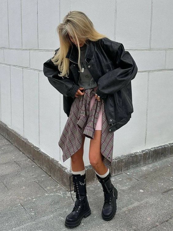 Многослойность с рубашкой в клетку