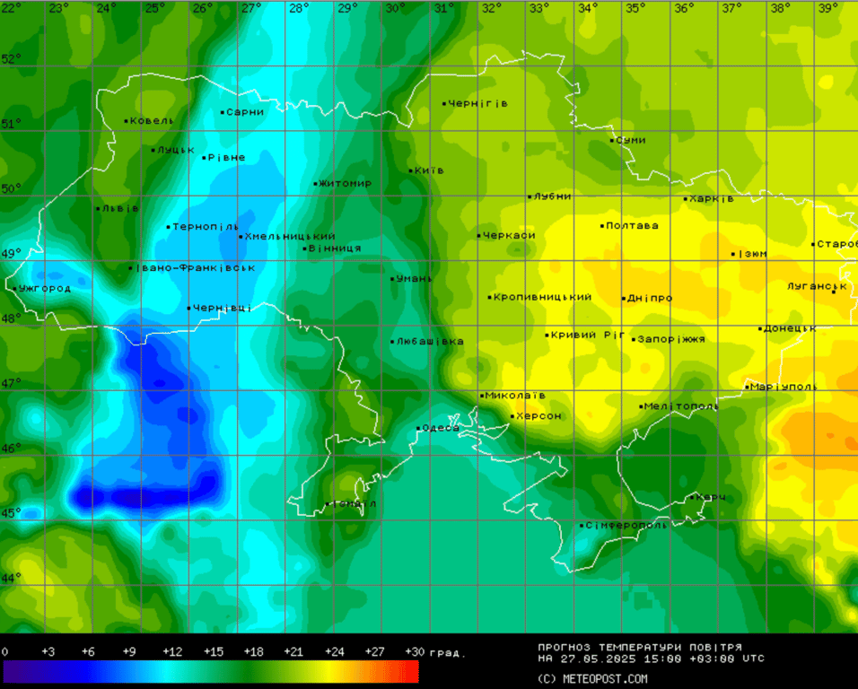Погода в Україні 27 травня