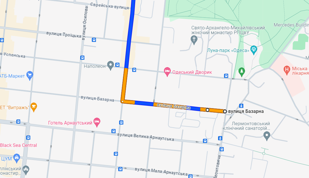 Пробки центр Одессы 1 августа