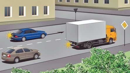 Тест по ПДД — как действовать, когда грузовик мешает обгону - 285x160