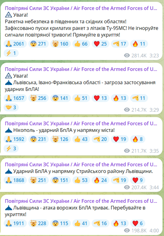 Ракетна небезпека в Україні  — де чутно вибухи - фото 1