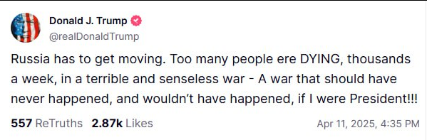 Трамп закликав Путіна почати рух до завершення війни - фото 1