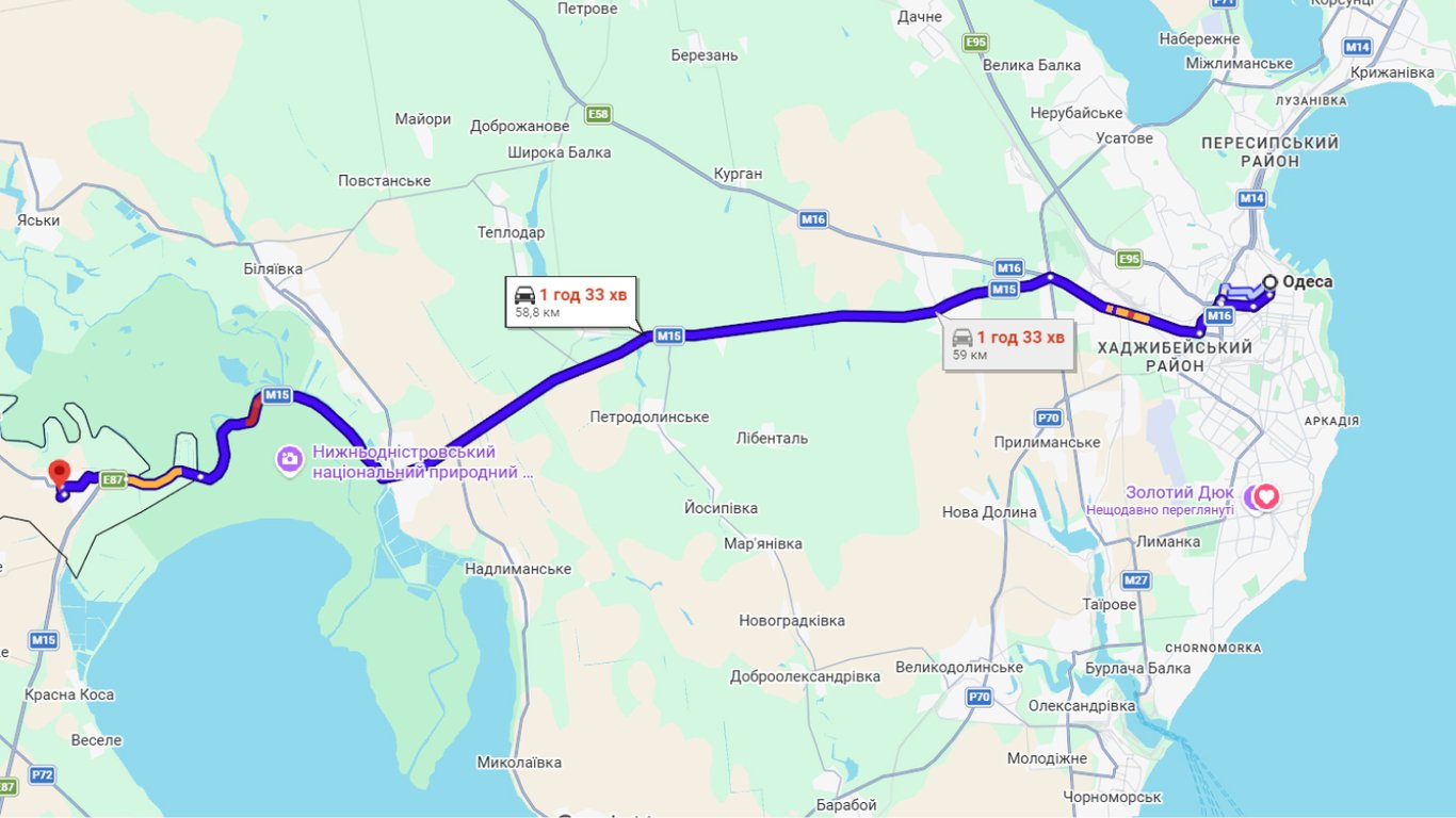 Затори на трасі Одеса-Рені