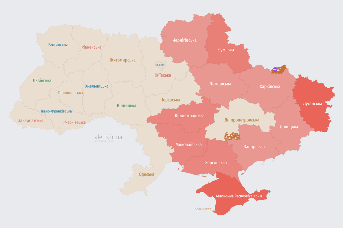 Карта повітряних тривог