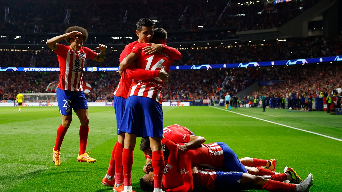Атлетико удержал победу над Боруссией Дортмунд в первом четвертьфинале Лиги чемпионов