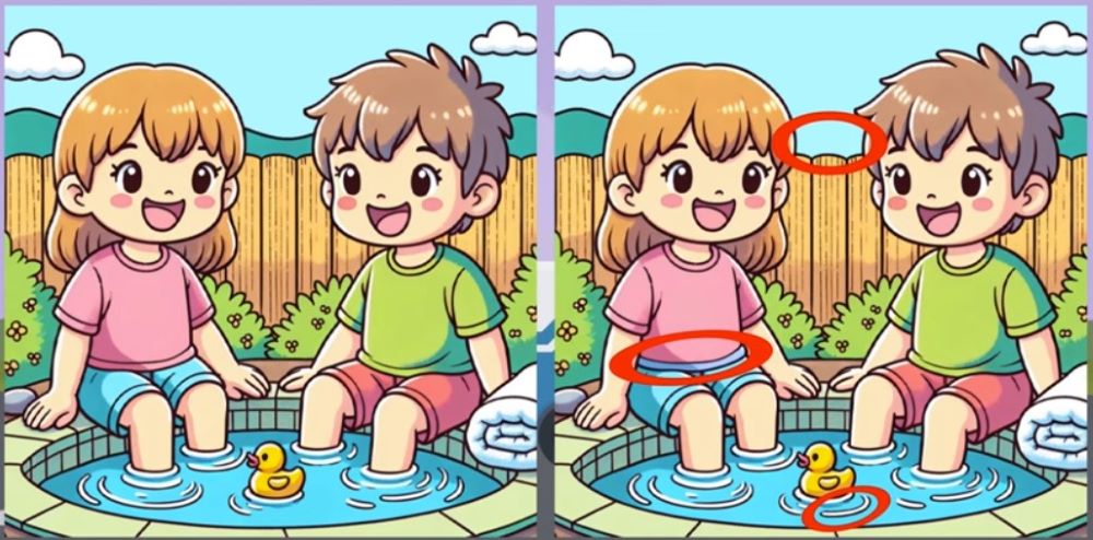 Только одаренные найдут три отличия в милой сцене у бассейна - фото 2