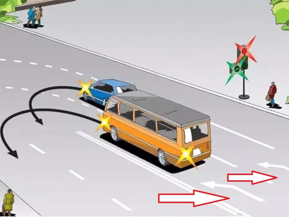 Экспресс-тест по ПДД — оцените разворот водителя синего авто - фото 2