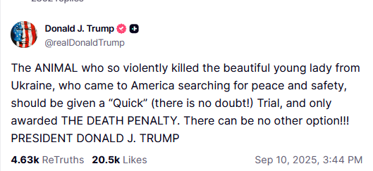 Трамп вимагає найсуворішого покарання для вбивці Ірини Заруцької - фото 1