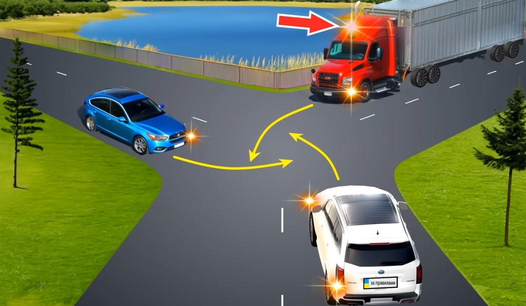 Все водители имеют препятствие вправо - как им разъехаться на перекрестке - фото 1
