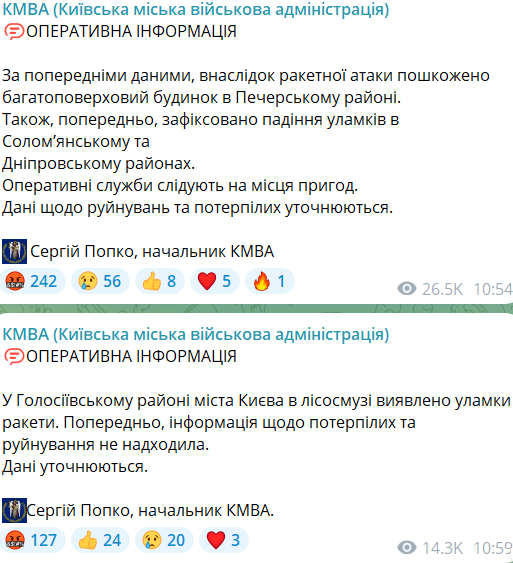 Ракетний обстріл Києва