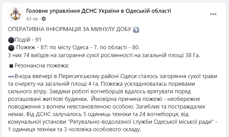 Пожежа в Одесі 