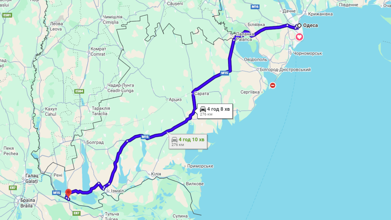 Затори на трасі Одеса-Рені