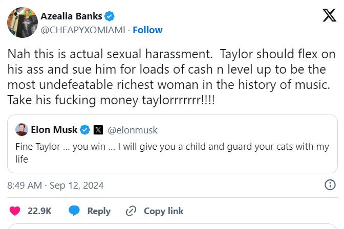Реперка призвала Тейлор Свифт засудить Илона Маска