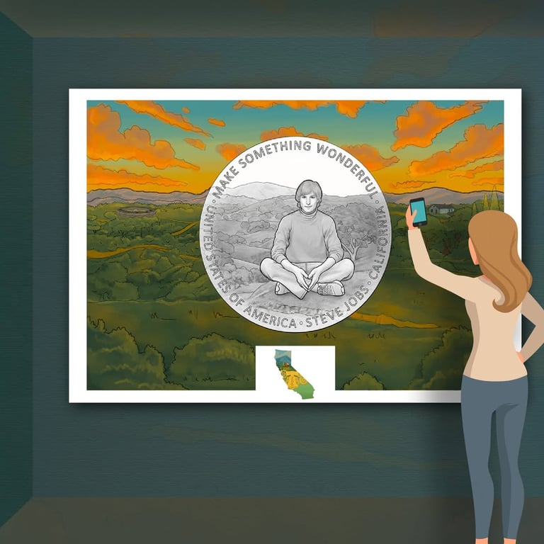 Памятная монета с изображением Стива Джобса