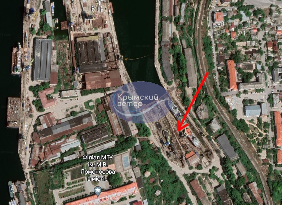 Місце, де у сухому доку стояв уражений російський корабель