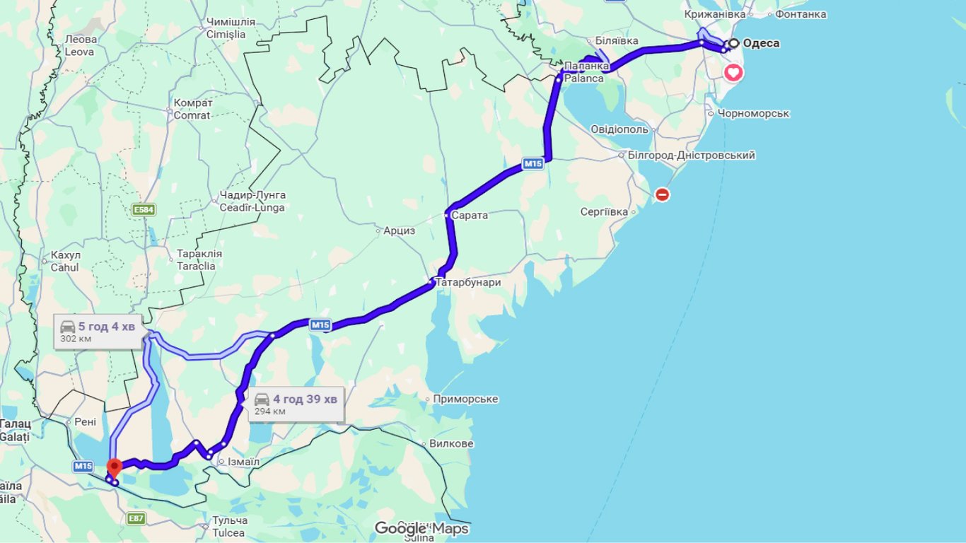 Затори на трасі Одеса-Рені