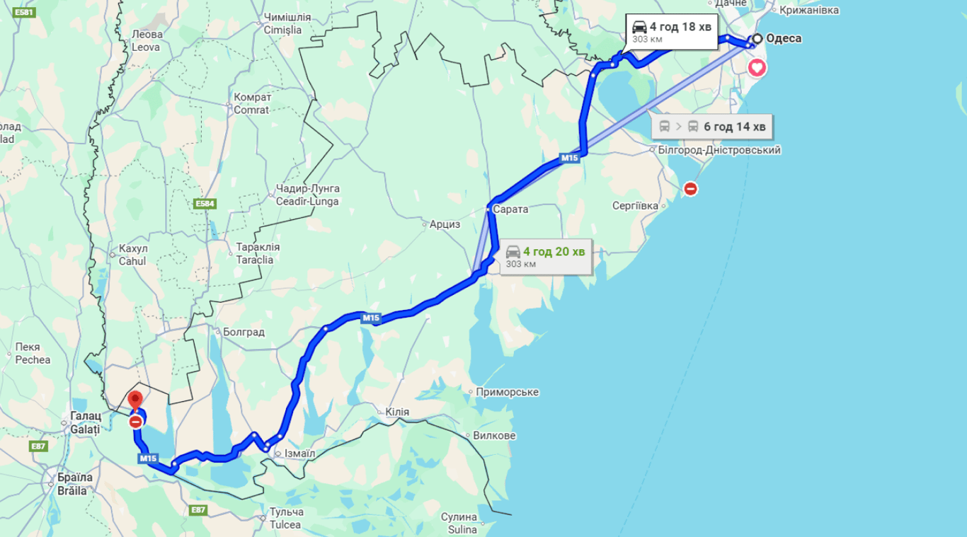 Затори на трасі Одеса-Рені