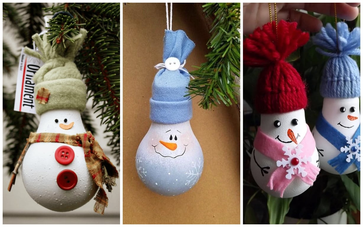 Як зробити сніговика зі старої лампочки