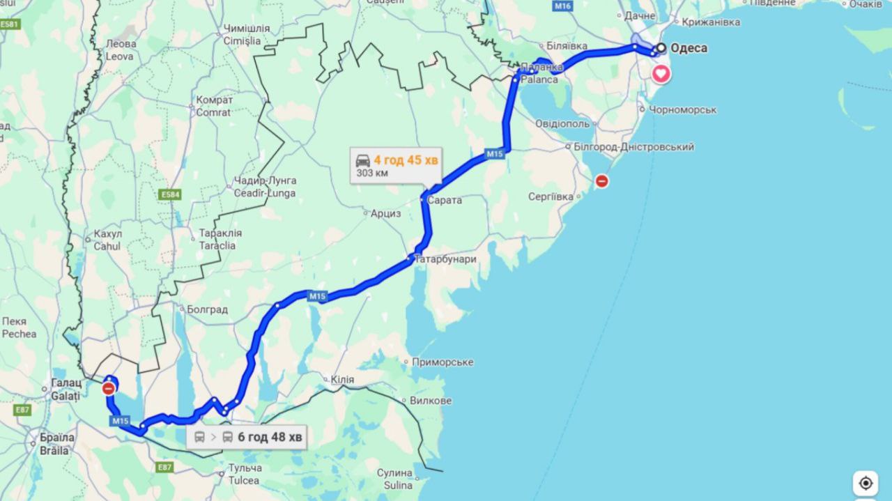 Затори на трасі Одеса-Рені