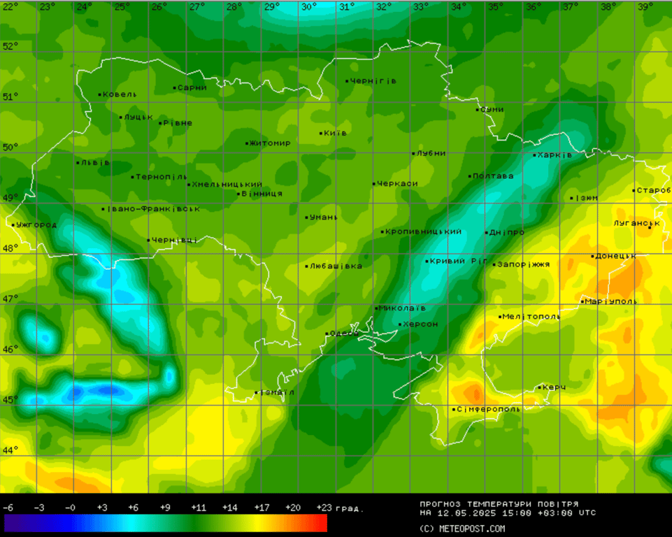 Прогноз погоди в Україні на 12 травня