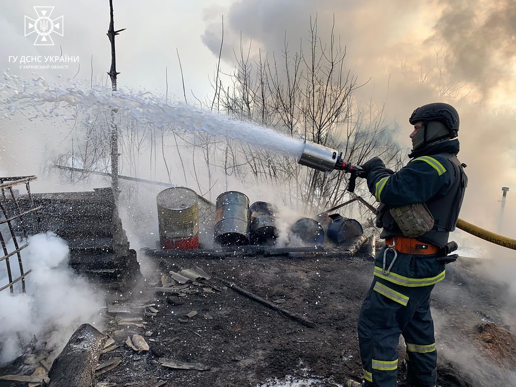 ликвидация пожара в Харьковской области
