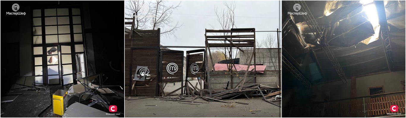 Руйнування знімального павільйону "МастерШеф". Фото: СТБ