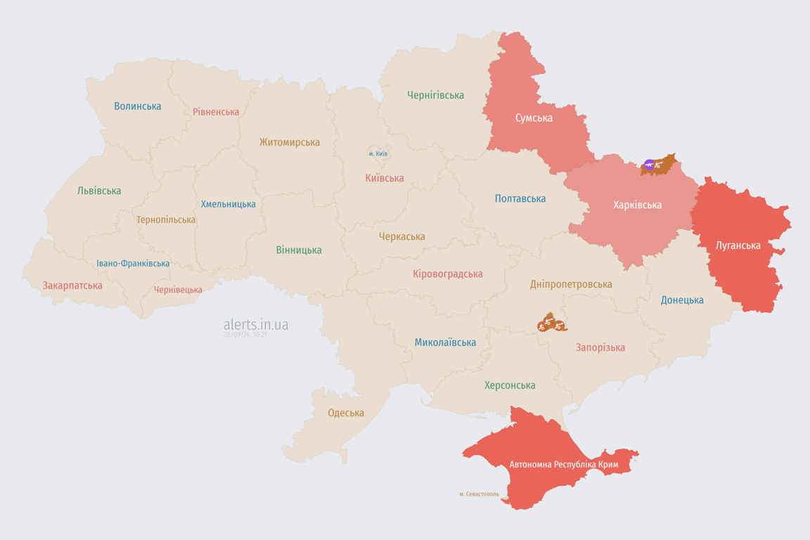 Карта повітряних тривог