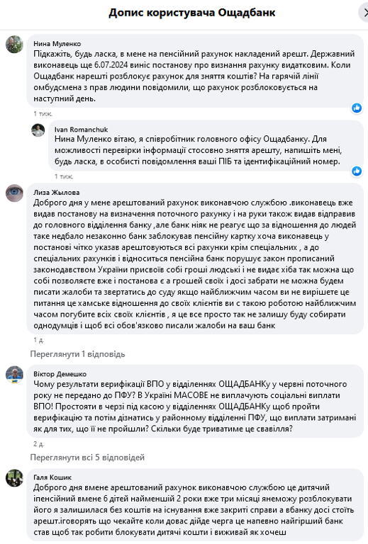 Ощадбанк скарги