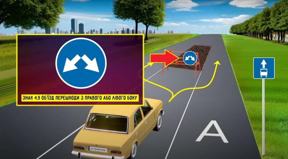 Хитрый тест по ПДД - как объехать препятствие по правилам - фото 4