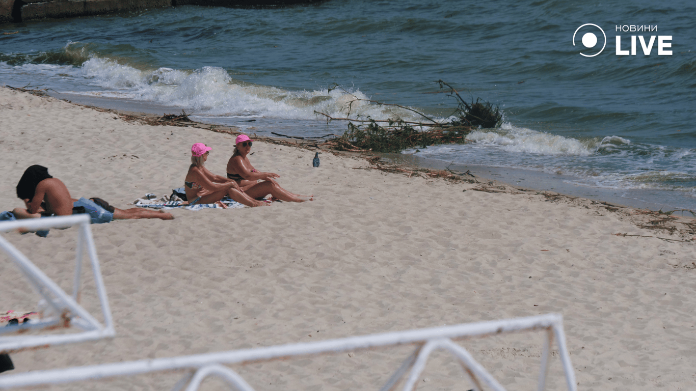 Люди відпочивають на узбережжі