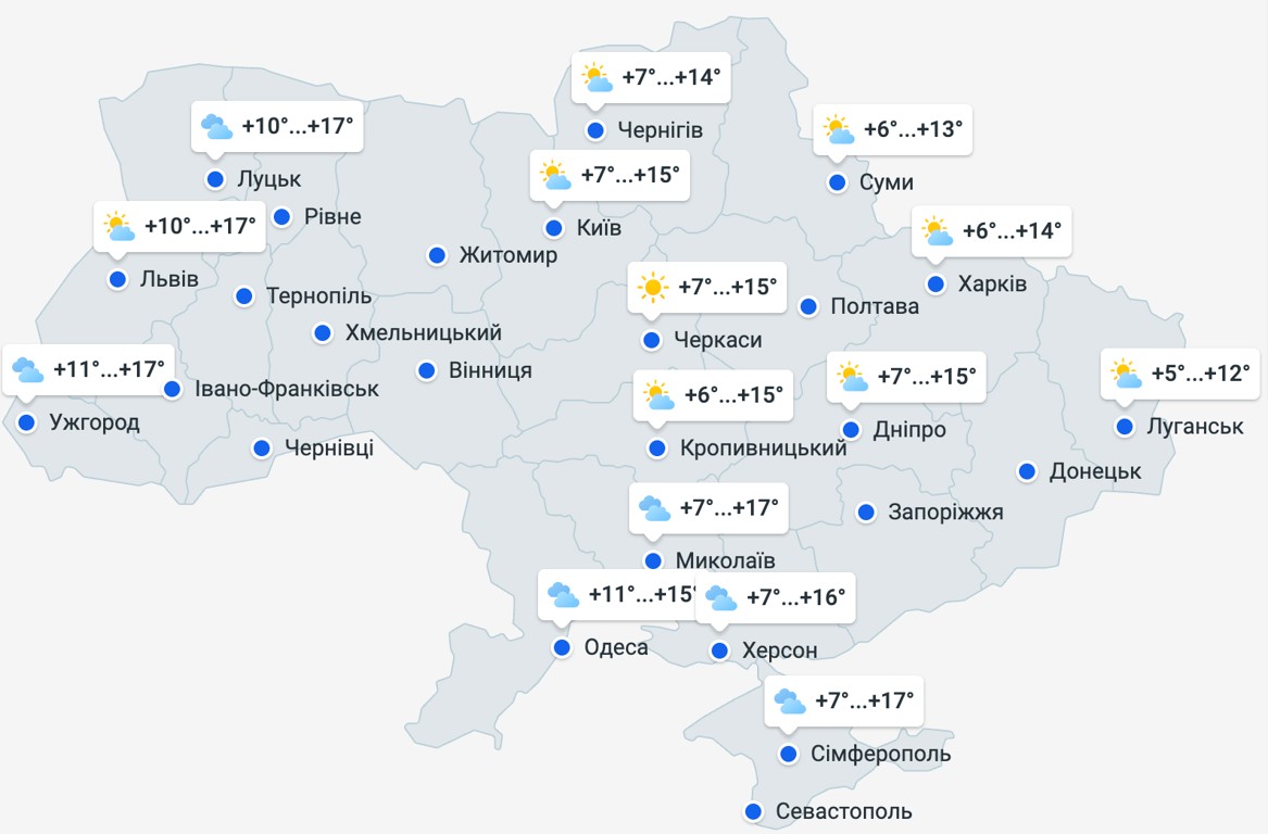 Прогноз погоди в Україні на 3 листопада