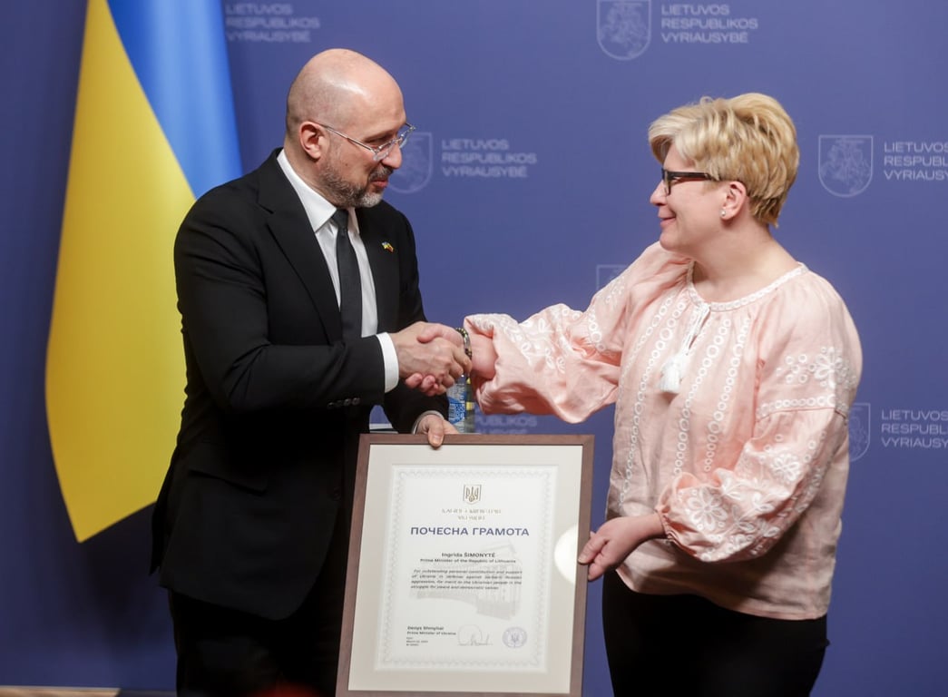 Прем'єр-міністр України Денис Шмигаль та прем'єрка Литви Інгріда Шимоніте
