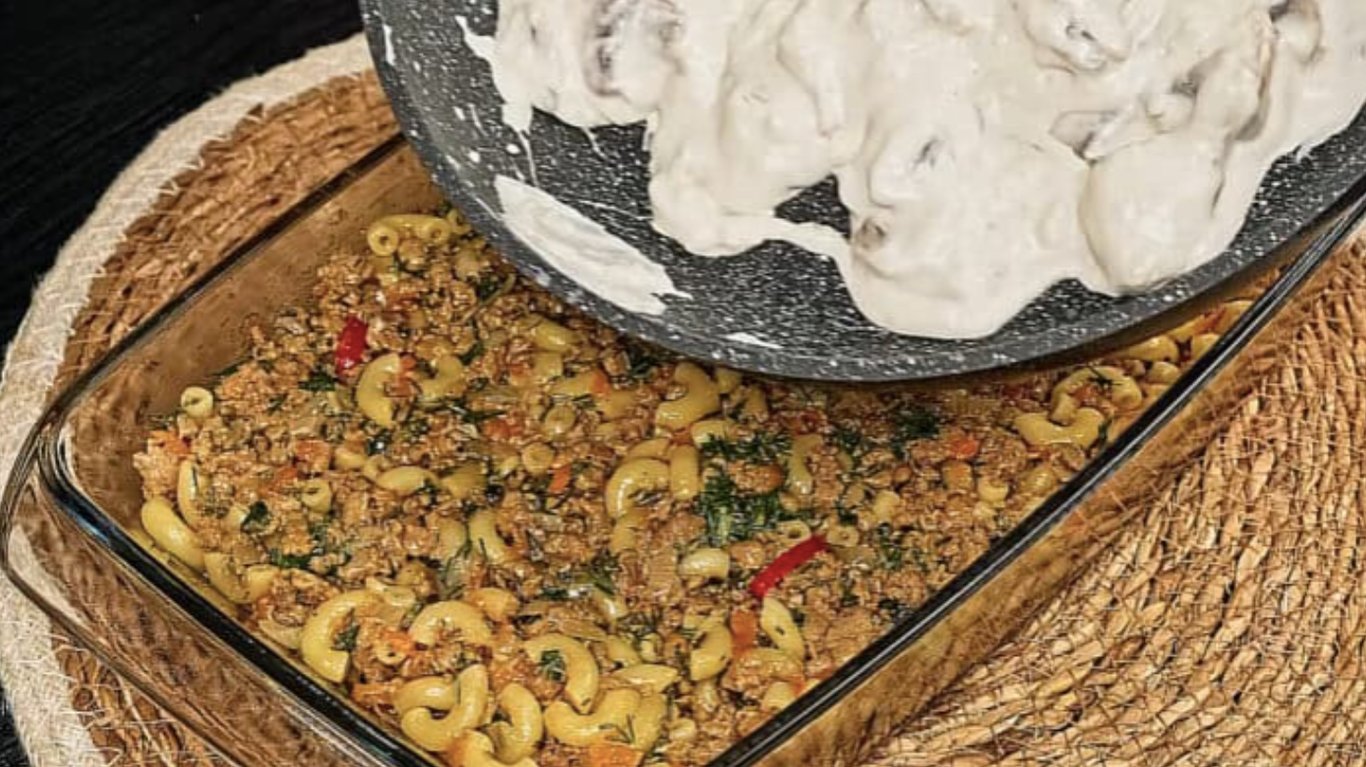 рецепт вечері з макаронами та фаршем