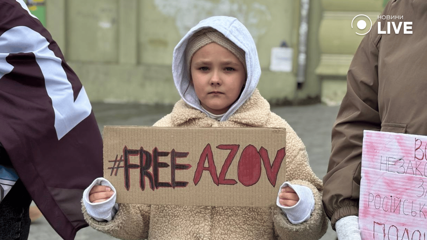 Дитина під час акції в Одесі