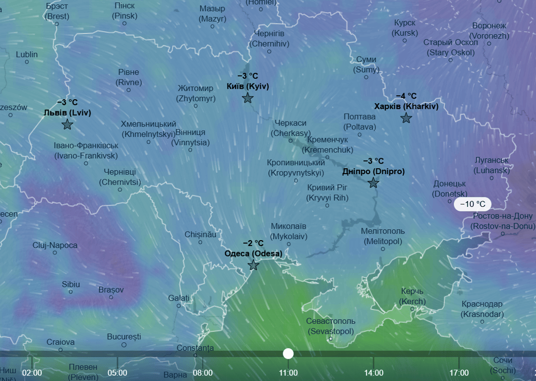 Прогноз погоди в Україні на 31 грудня