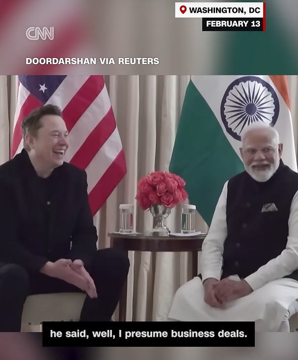 Ілон Маск і Нарендра Моді