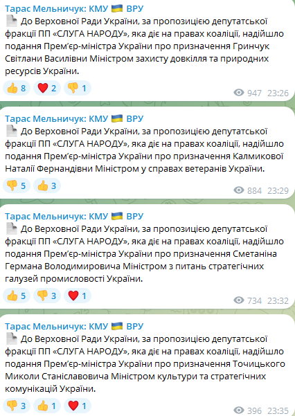 Сообщения Тараса Мельничука. Фото: скриншот