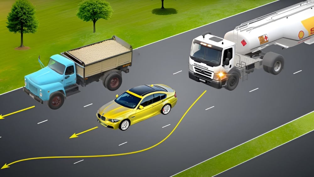 Тест з ПДР: чи може бензовоз виконати випередження?