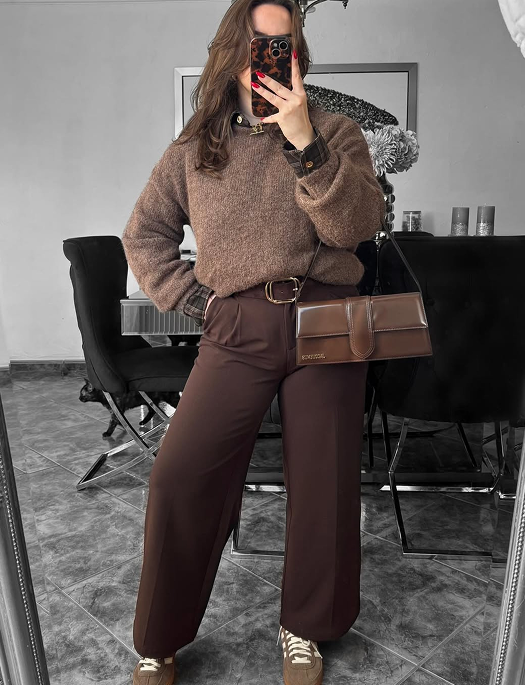 What to wear with a brown sweater
