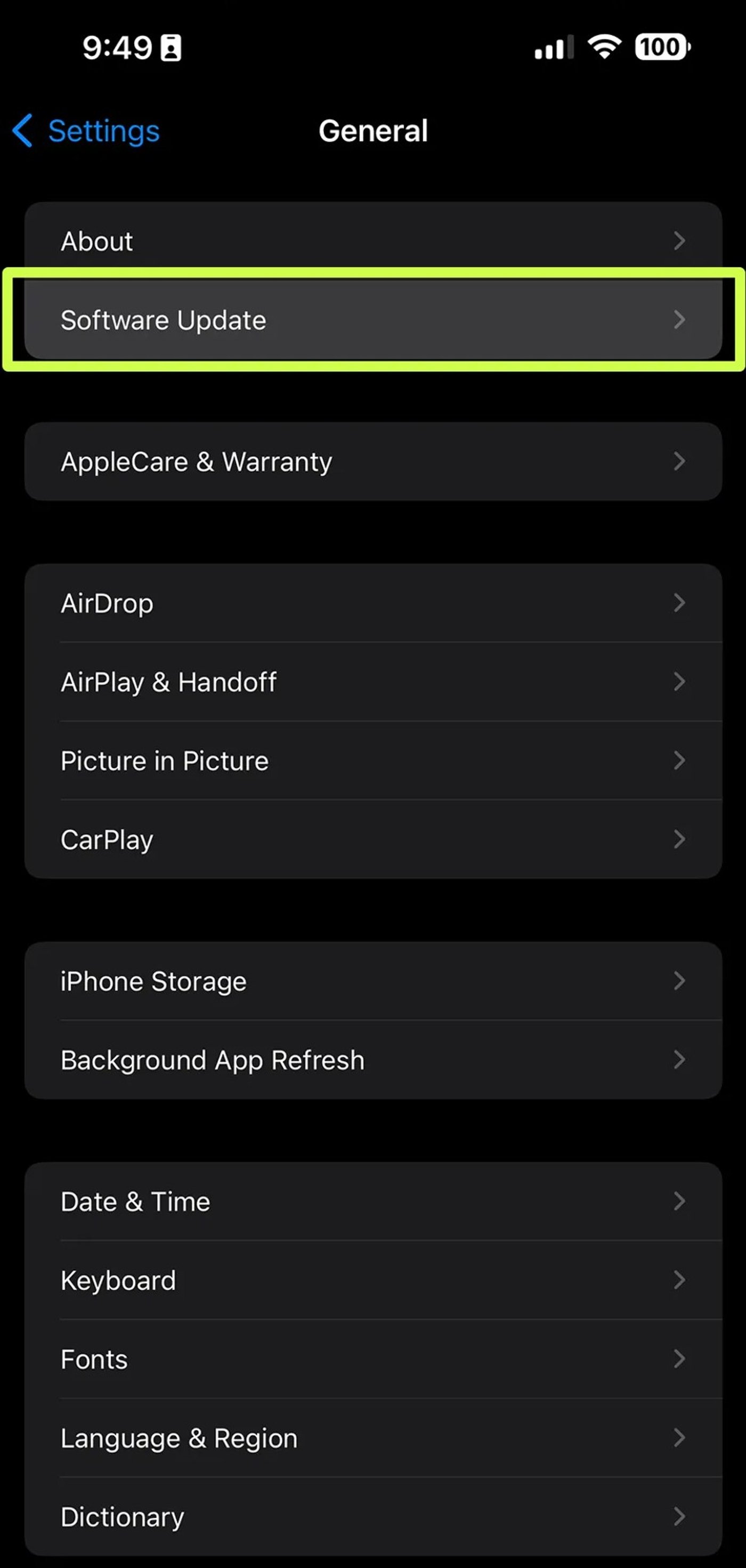 Path to update iOS 26