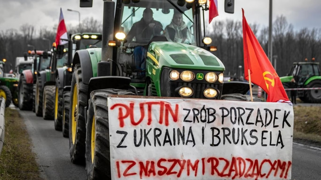 Демонстрировал пророссийские лозунги во время блокады — польскому фермеру объявили подозрения