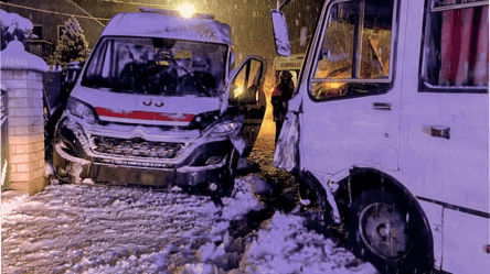 На Тернопільщині автобус зіткнувся зі "швидкою", постраждала фельдшерка - 285x160