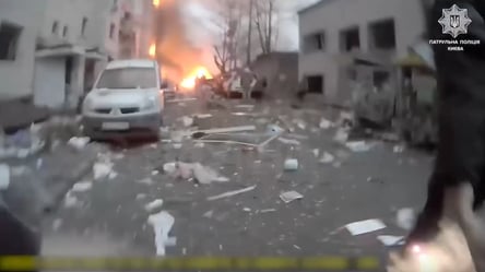 Поліція зі своїх бодікамер показала перші хвилини після ракетного обстрілу Києва - 285x160