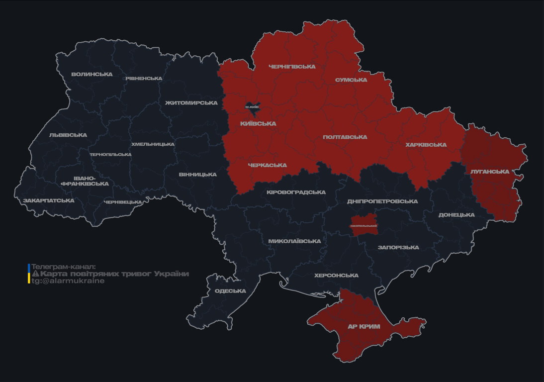 Повітряна тривога пізно ввечері 4 грудня